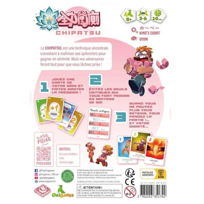 Jeu de société - chipatsu - maîtrise des sphincters - 8 ans et plus - 3 à 6 joueurs