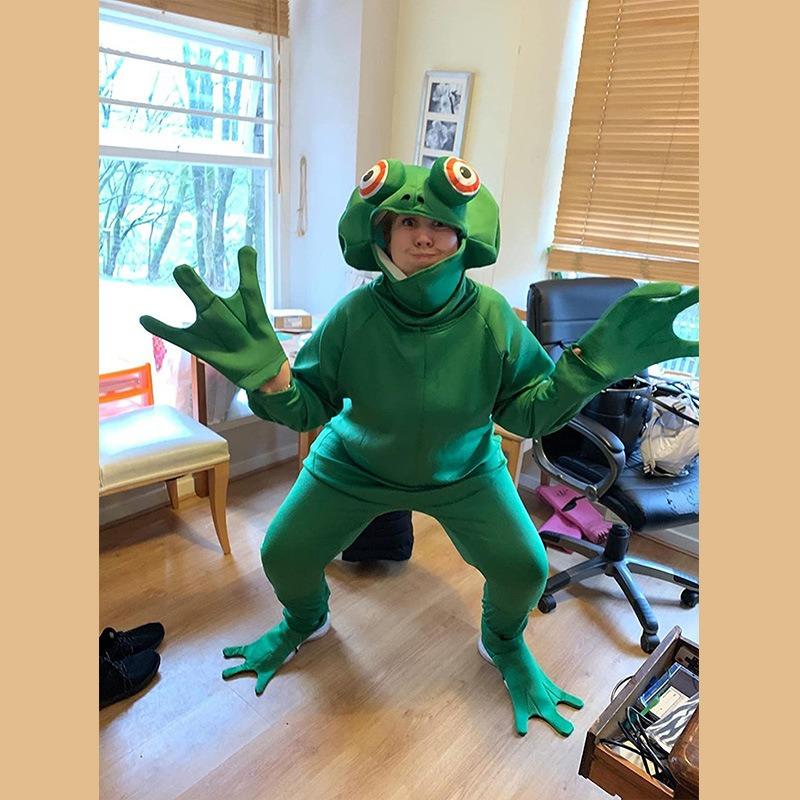 Halloween Cosplay Men's Frog Prince Cosplay Novelty One-piece Adult Animal Party Suit