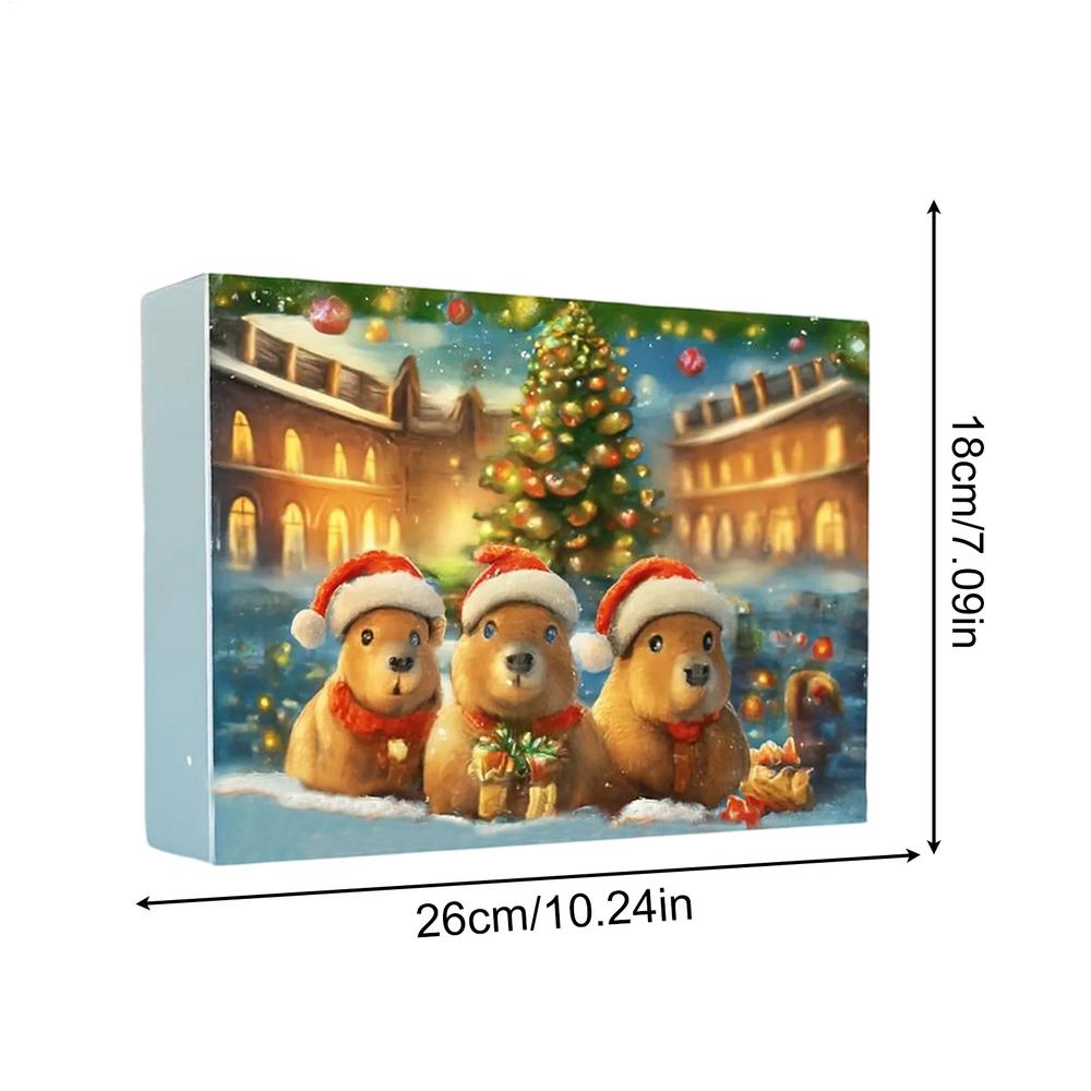 

Capybara Advent Christmas 24 Days Cute 3D Capybara Toy Decor Animal Countdown Calendar for Home Desktop Bookshelf TV Cabinet L жовтий