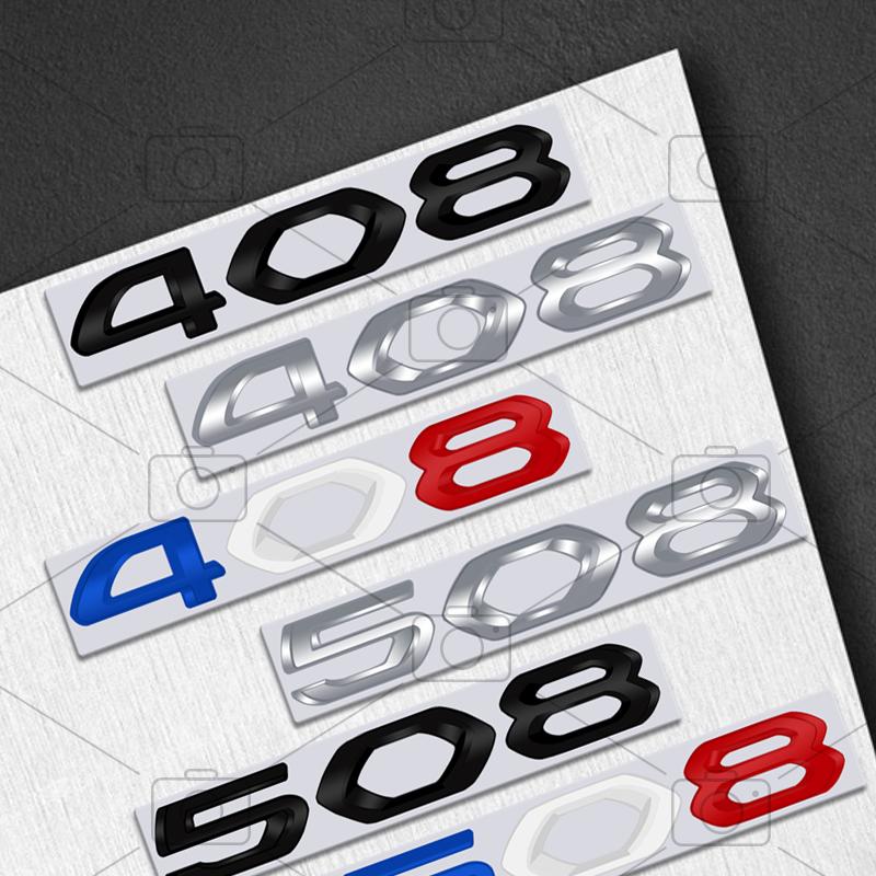 Car Metal Body For Peugeot 508 408 308 208 Logo French Tricolor Letter Decals Styling Badge Trunk Fender Emblems Sticker ENH5
