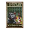 Retro art animal canvas painting lovely dog reading poster slogan wall painting living room bedroom home decoration mural No Frame