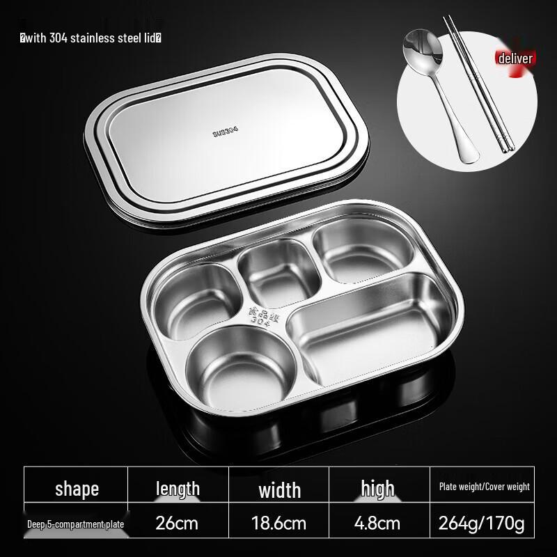 

Stainless Steel Divided Lunch Tray