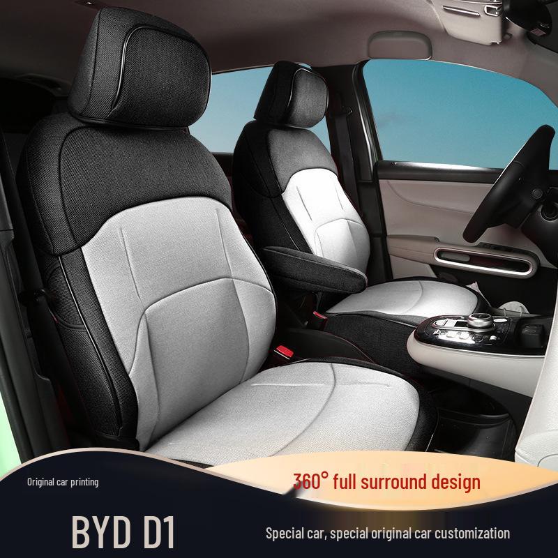 All-Season Linen Car Seat Covers for BYD D1 - Full Coverage
