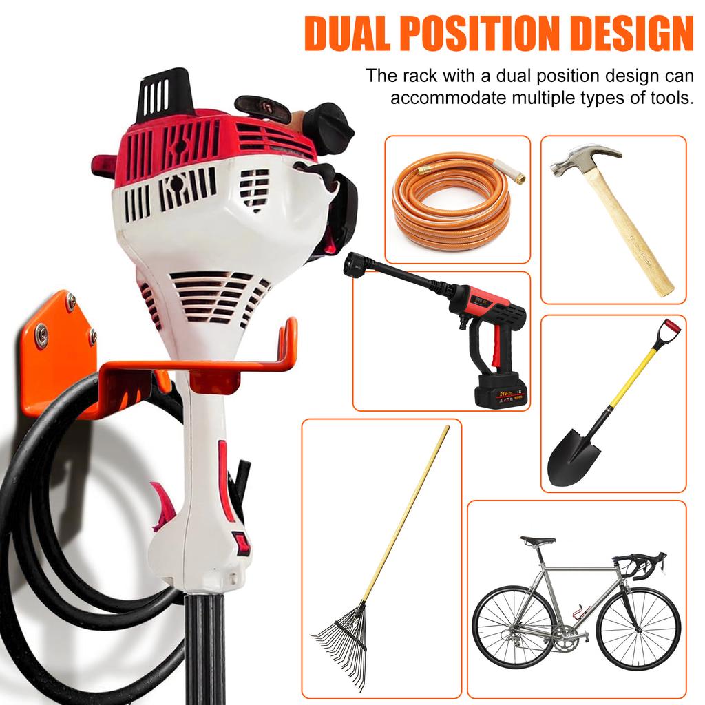 2PCS Weed Eater Hanger, Heavy Duty Wall Mounted Hanging Shelf for Grass Trimmer, Garden Tools