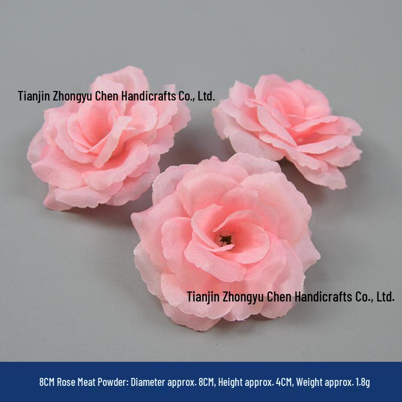 8CM Silk Rose Flowers for Wall, Box Projects, Scenery, Weddings, Flower Balls, and Ceiling Decor