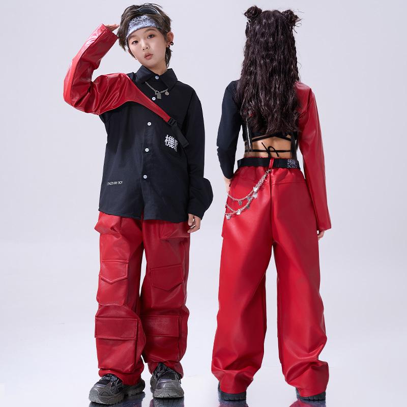 Neujahrstag Street Dance Kinder Trendige Kleidung HipHop Performance Kleidung Jungen HipHop Cool Gutaussehend Mädchen Jazz Dance Kleidung Modisch