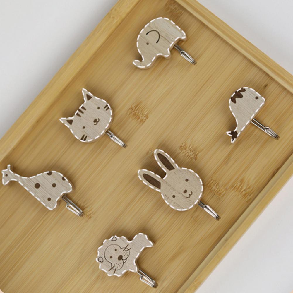 Cute Coat Hooks Theme Wall Hangers Wooden Cartoon Wall Hooks Strong Load-bearing Coat Hooks Towel Hangers Easy to Install