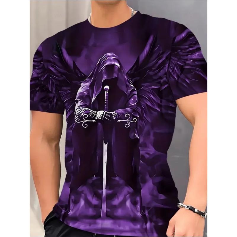 Men's Punk Skull 3D Prints T-Shirt Summer Fashion Outdoor O-Neck Skull Graphic T Shirts Street Short Sleeve Tee Top Men Clothing