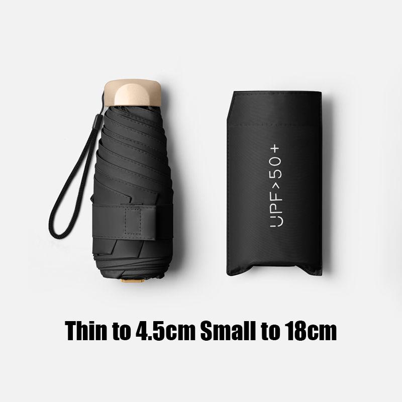 Outdoor Mini Sun Umbrella UV Protection Ultralight Folding Five-fold Umbrella Sunshade Umbrella For Daily Life