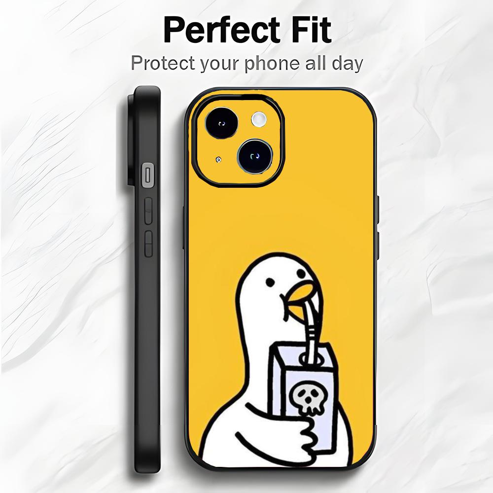 Cute Cartoon Duck Silicone Art Phone Case Phone Case Soft Packaging Lightweight For iPhone17 16 15 14 13ProMax