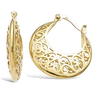 [F6257] - Gold Plated Hoop Earrings 'Carmen' - 2.5 Cm