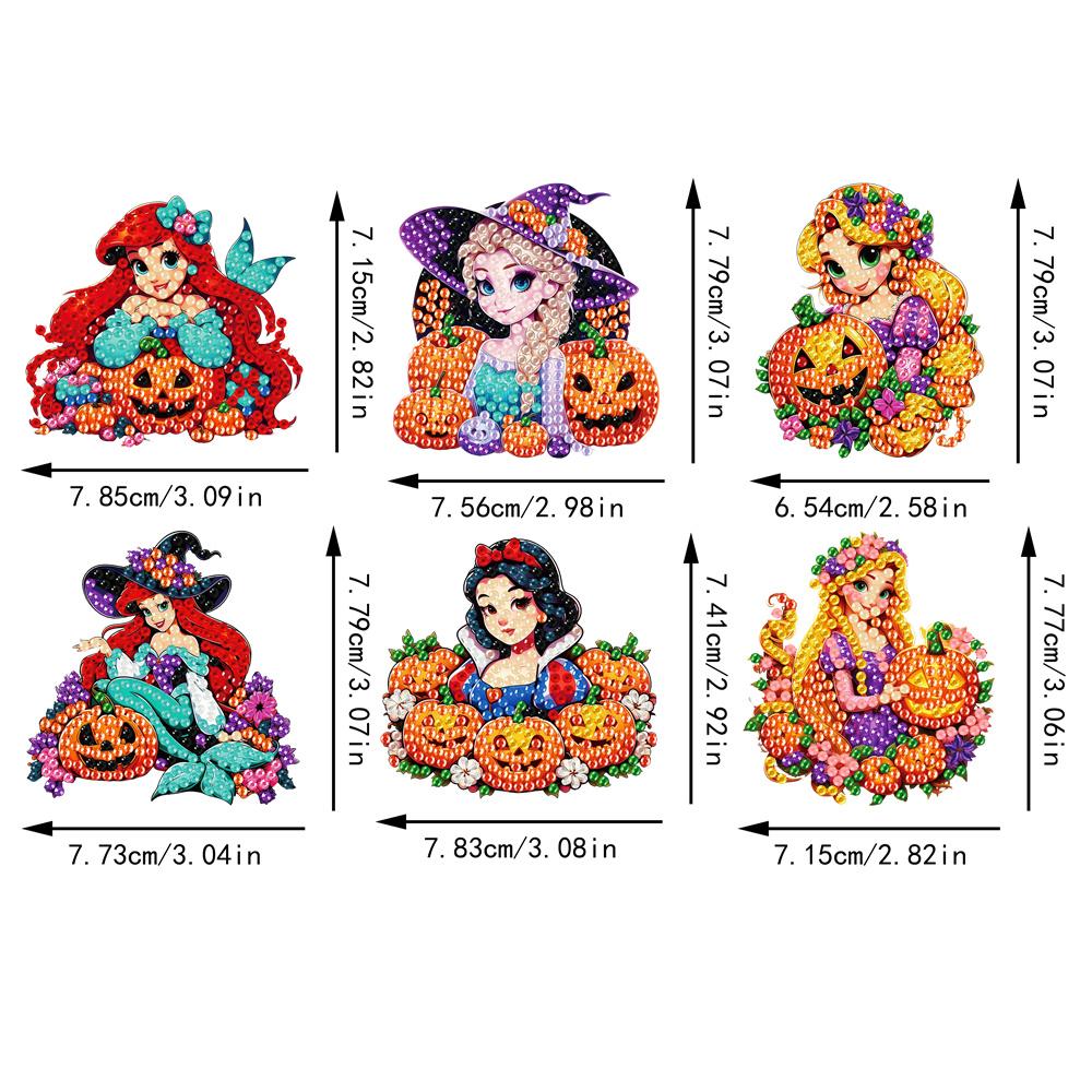 6pcs/Set Princess Series Diamond Painting Magnets for Refrigerator Diamond Art Fridge Magnets for Adults Diamond Art Refrigerator Magnets Kits