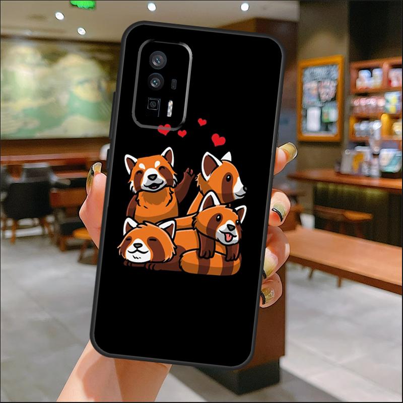 Red Panda Case For Xiaomi 15 14 13 Ultra 11T 12T 13T 14T Pro POCO X7 Pro X3 X5 X6 M6 F5 F6 Pro Cover