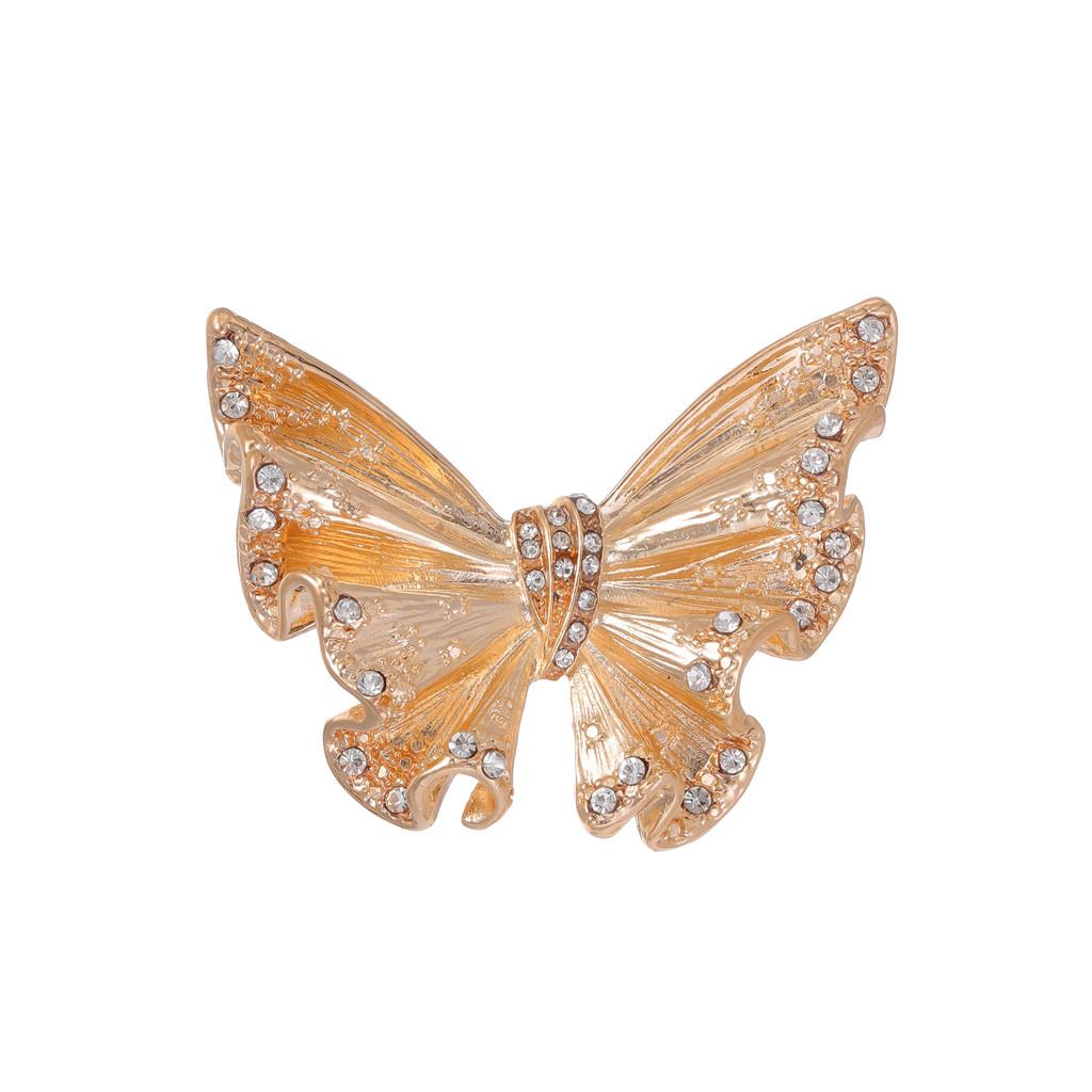 Spring 2025 Fashion Alloy Enamel Water Drilled Butterfly Brooch For Women And Men