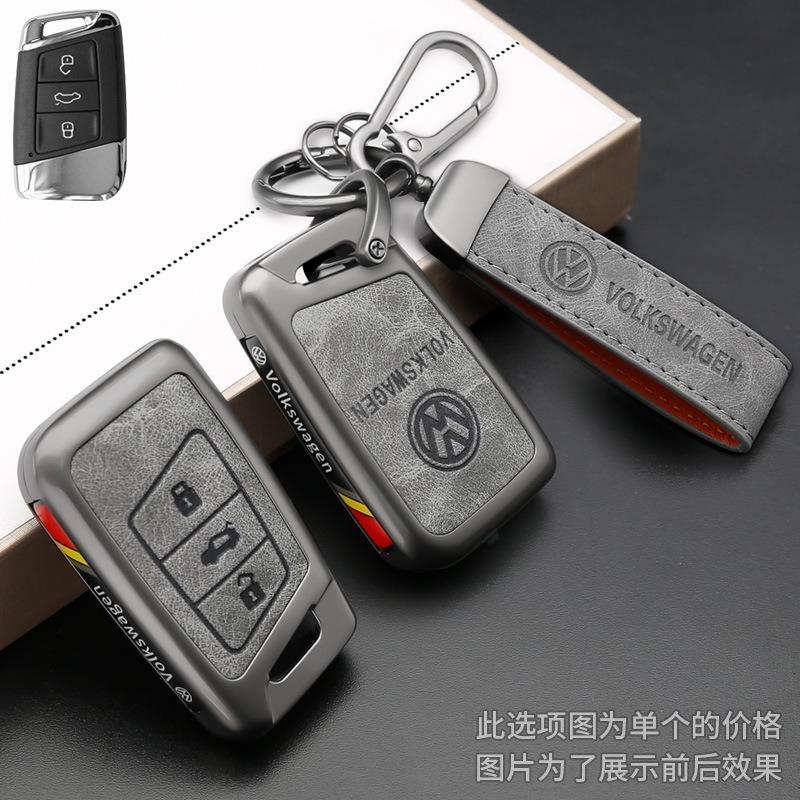 2025 Hot Tracking Styling Leather Alloy Car Remote Key Case Cover Keychain For VW Volkswagen Passat B8 CC Arteon Magotan GTE Acc