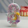 Creative Styling Cartoon Rapunzel Digital Candle Birthday Cake Decoration Colorful Sequin Candle