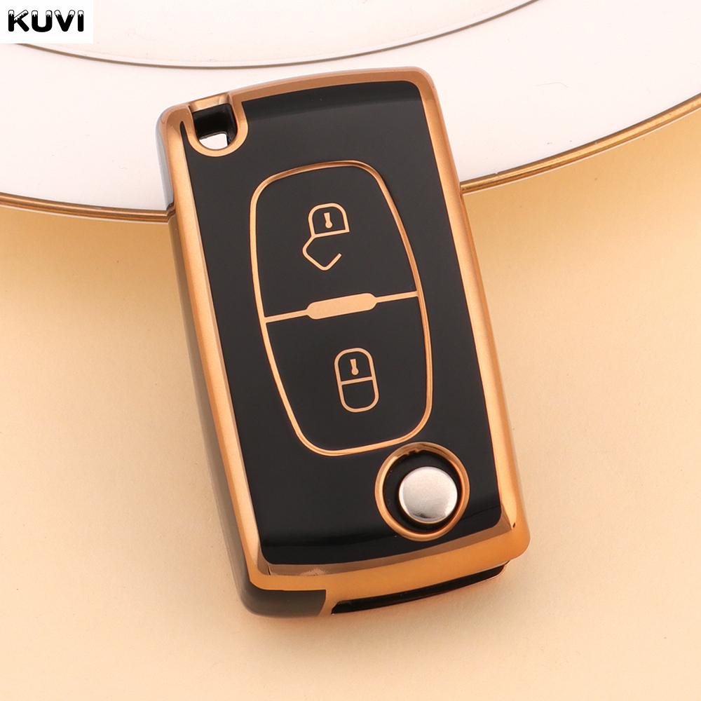 TPU Etui Klapka Pokrowiec na Kluczyk Samochodowy Dla Citroen C2 C3 C4 C5 C6 Xsara Berlingo Dla Peugeot 207 307 308 407 607 807 Ochraniacz Brelok