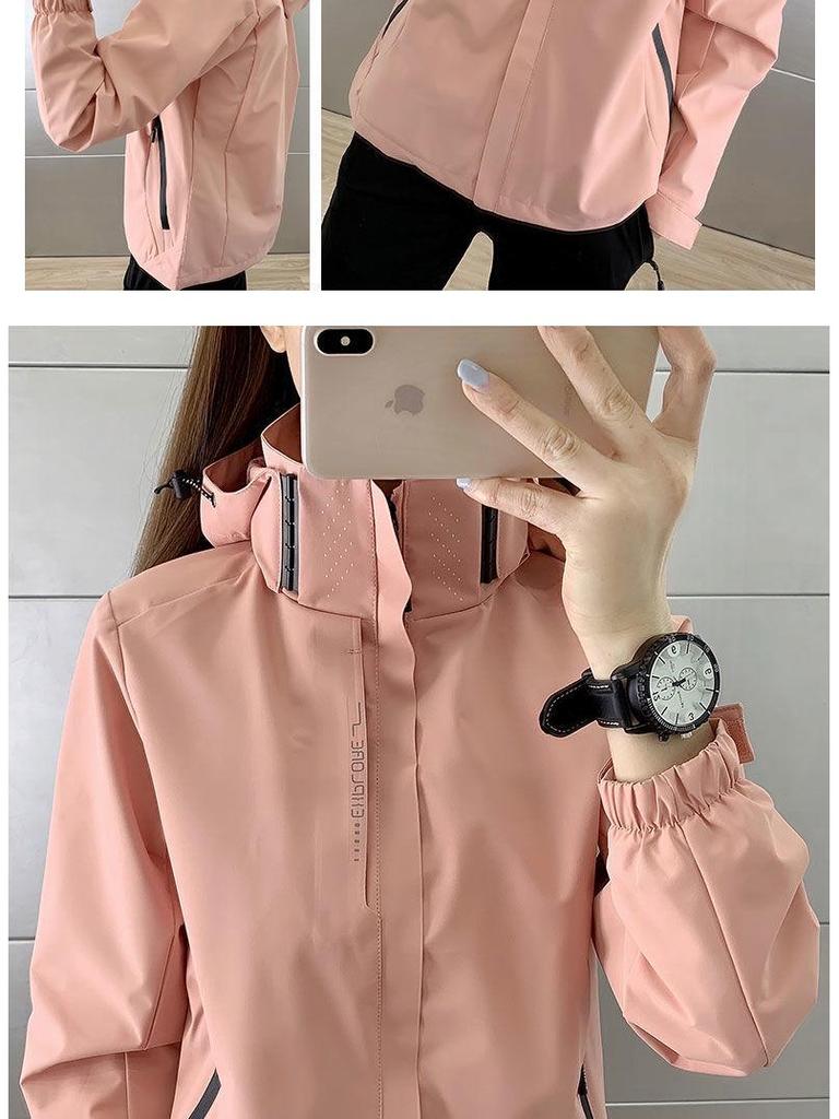 2025 Women's Spring/Autumn Lightweight Waterproof Windbreaker with Printable Logo for Outdoor Activities