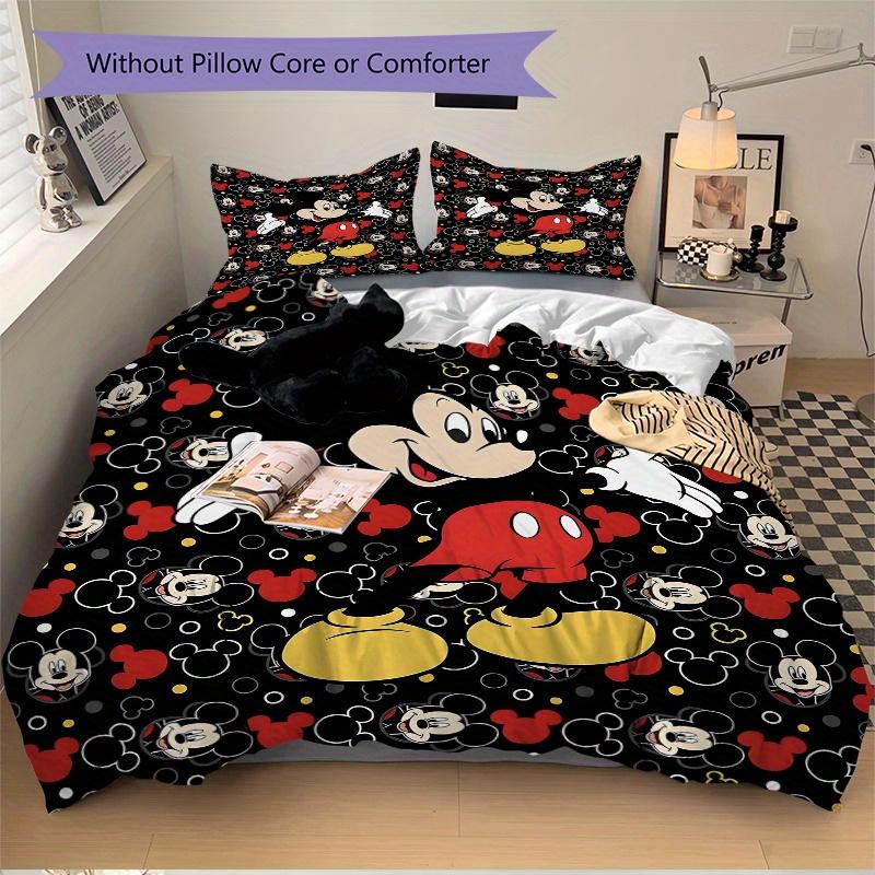 3pcs Mickey Cartoon Disney Bedding Set Includes 1 Quilt Cover and 2 Pillowcases, Comfortable Bedding F060