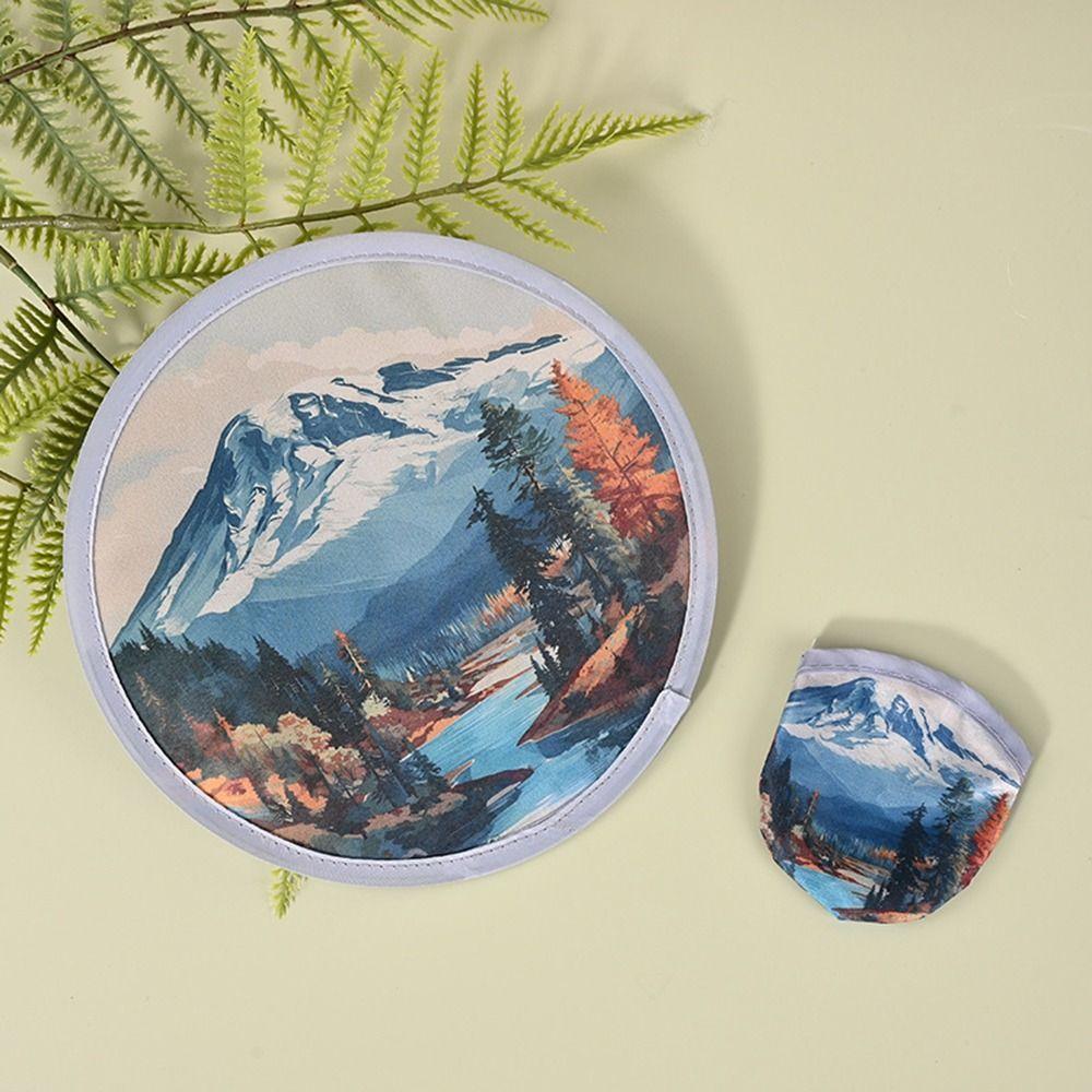 Round Shape Folding Fan Flower Pocket Fans Portable Cooling Fans Home Room