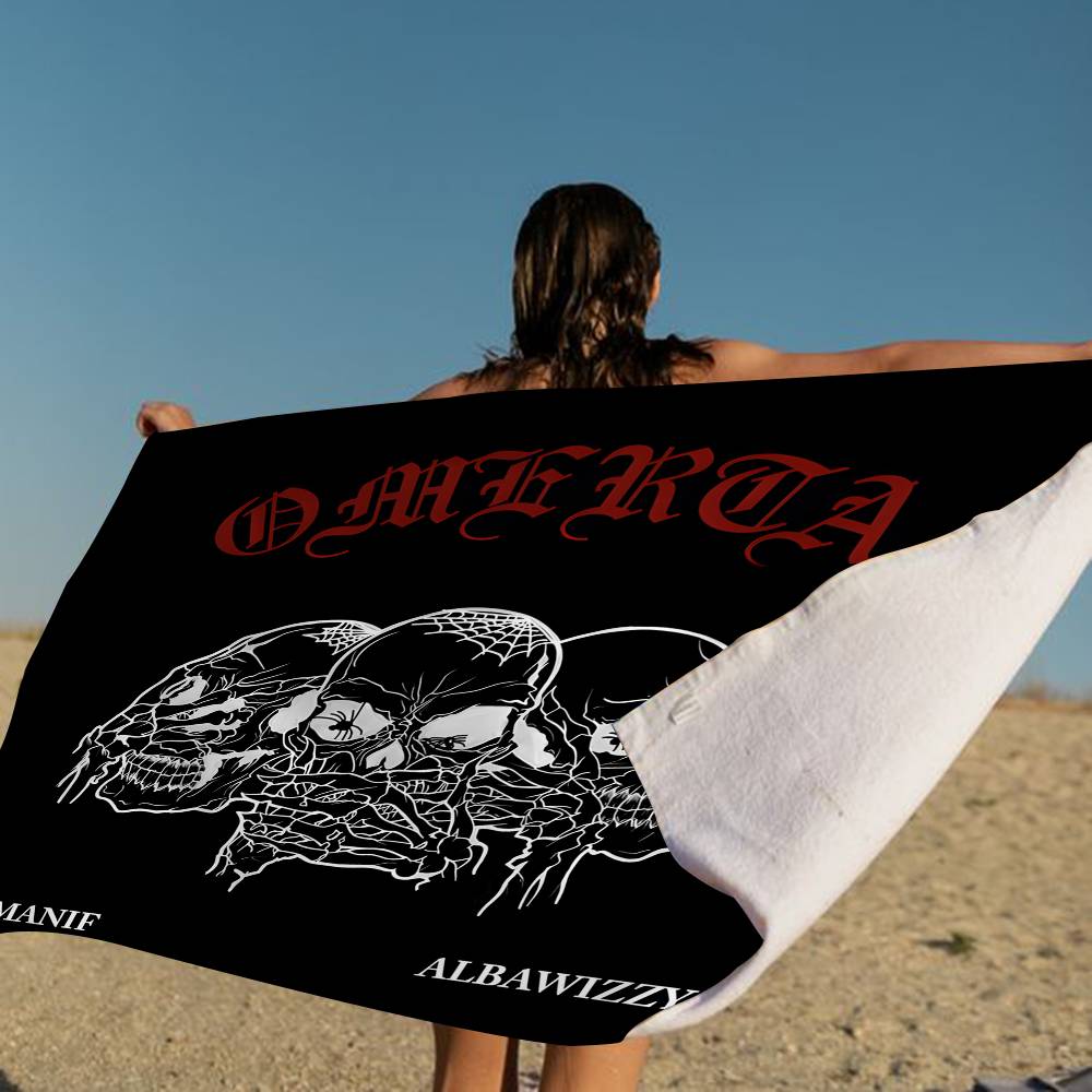 Rapper O-Omerta Mikrofaserdecke Schnelltrocknende Strandtücher Übergröße Druck Super Saugfähige Pooltuchdecke