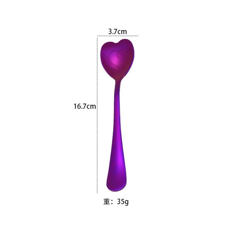 1PCS Heart Shaped Couple Spoon Creative Stainless Steel Coffee Tea Dessert Stirring Spoon LS