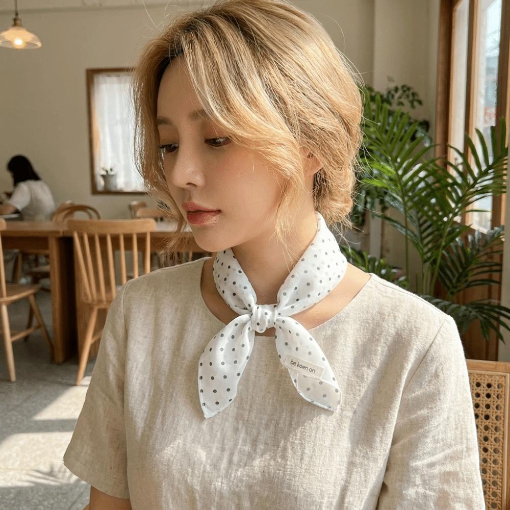 Soft Polka Dot Headscarf Multi Color Bandana Versatile Neckerchief Autumn