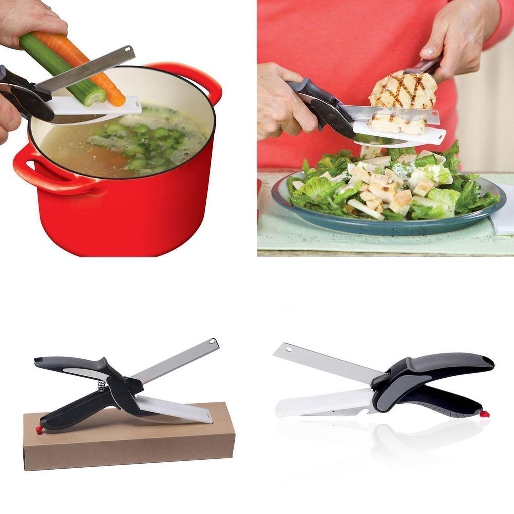 Multipurpose Stainless Steel Kitchen Scissors With Cutting Board Perfect For Vegetables And Baby Food