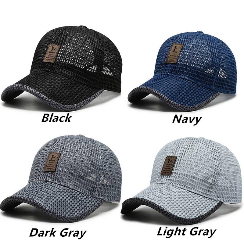 Summer Full Mesh Quick Drying Cool Sunhat Breathable Net Baseball Cap Men Outdoor Anti-UV Tennis Golf Hiking Sports Cap