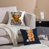 Childish-hearted And Friends Teddy Bear-B Pillow Case Comfort Sofa Bed Silky Elegant Invisible Zipper Decorative Cushion Cover