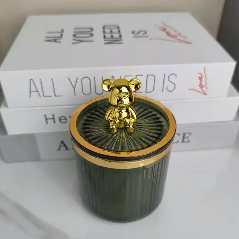 

Коробка для косметики, держатель для стержня для тампонов, контейнер для ванной комнаты, милый хлопковый медведь, помада, органайзер для хранения ювелирных изделий, макияжа