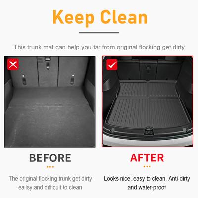 USVOTOV Trunk Mats For Tesla New Model Y Launch 2025-2025 Model 3 Highland Cargo Liner Front Back Sill Guard Anti-Kick Accessory