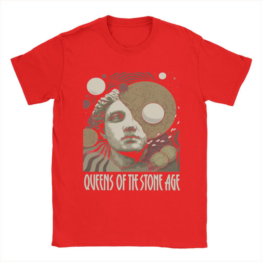 Oversized T Shirt Queens of the Stone Age Music Band Cotton T Shirts American Rock Music Tshirt for Male Short Sleeve Tops