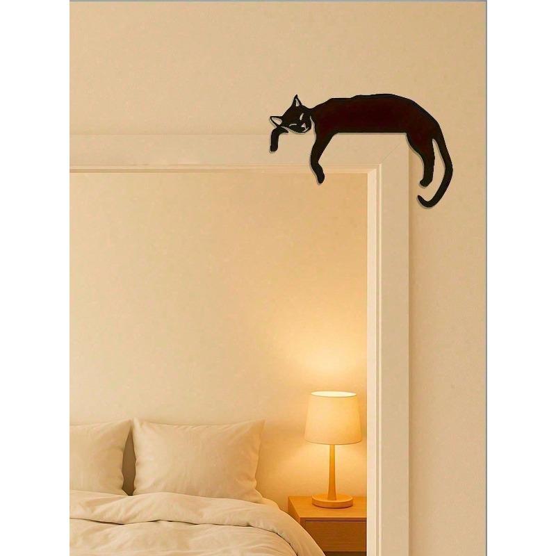 Gothic Black Cat Silhouette Metal Wall Art Vintage Halloween Decor Fireplace Hanging Dark Academia Gift