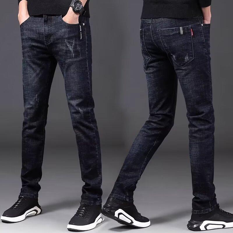 Summer New Elastic Jeans Men's Business Straight Trend Spring and Summer Slim-fit Versatile Casual Pants