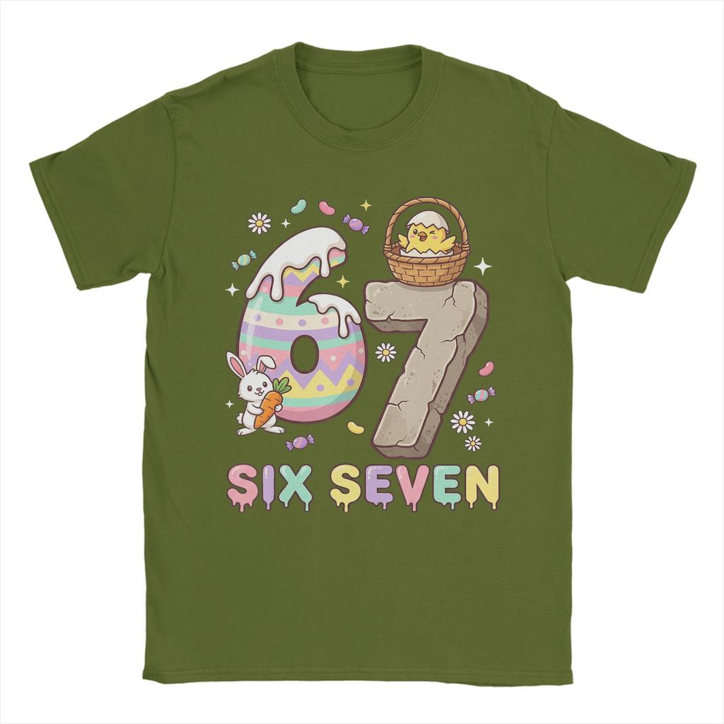 Easter Six Seven Bunny Chick Easter Egg TShirt Summer  Novelty T Shirts Couple  Cotton Crewneck Plus Size Tees Gift Idea
