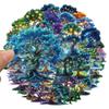 50PCS Magic Tree Stickers Transparent Fantasy Forest Nature Sticker Aesthetic Sticker Vinyl Waterproof Decals for Scrapbook