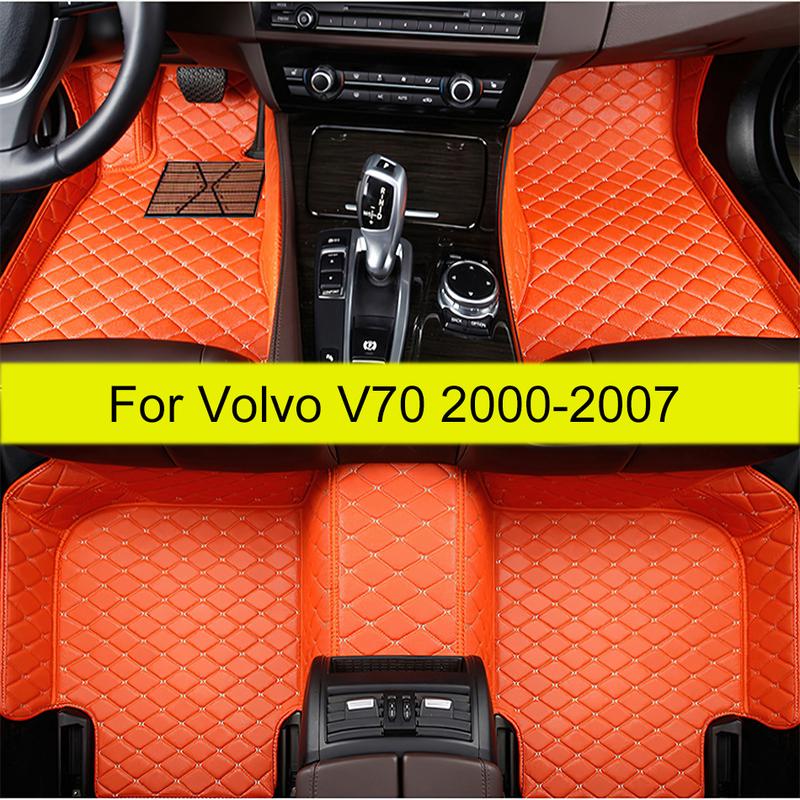 100% Fit  Made Leather Car Floor Mats For Volvo V70 2000 2001 2002 2003 2004 2005 2006 Carpet Rugs Foot Pads Accessories