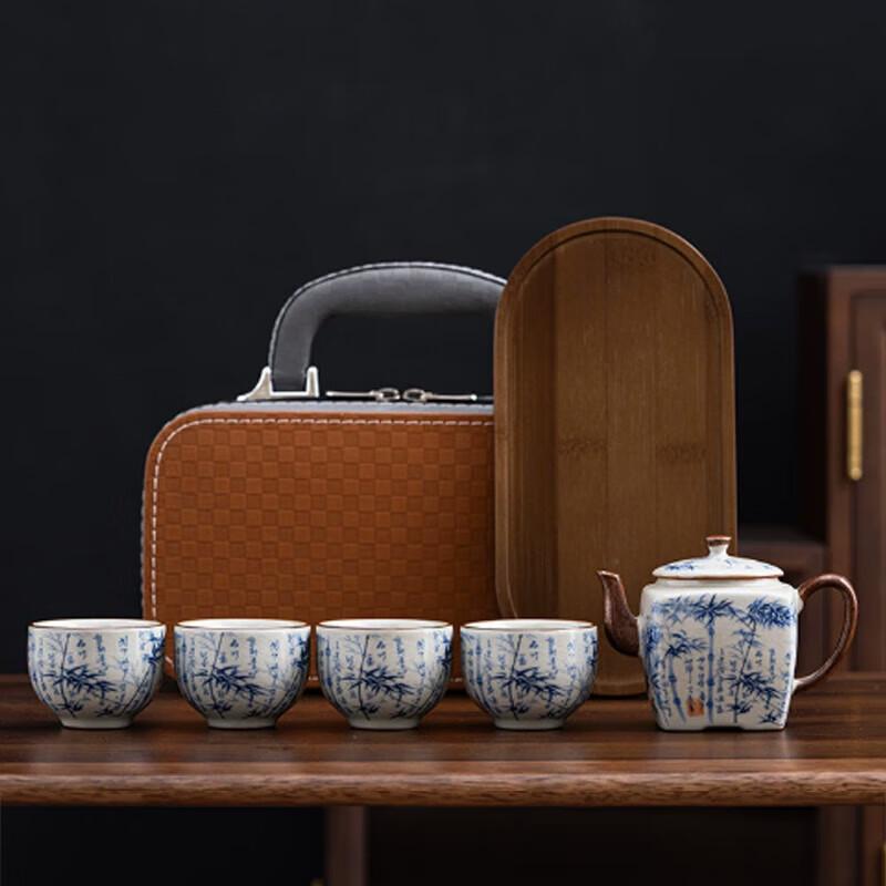 

PinJian Xizhu Jingdezhen Ru Ware Travel Gongfu Tea Set
