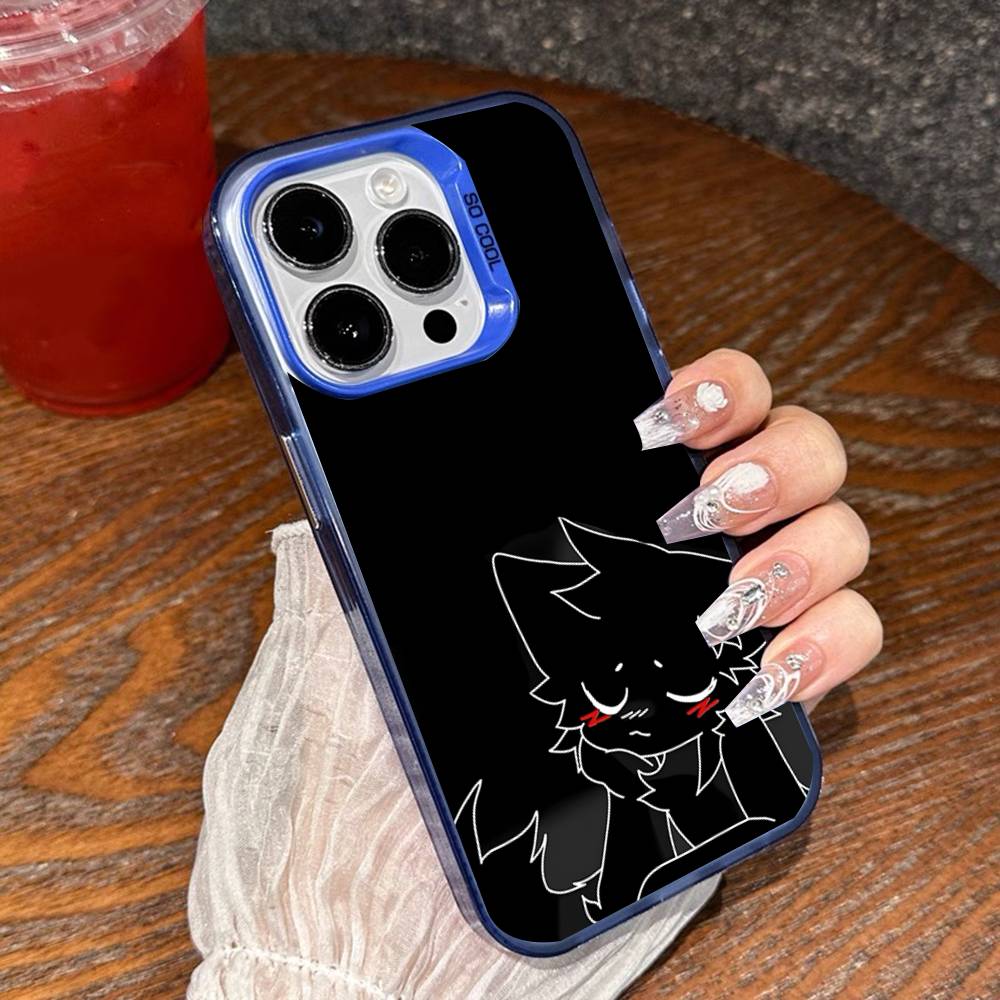 

Cute B- Boykisser Cartoon Phone Case For iPhone 17,16,15,14,13,12,11,Mini,Pro,E,SE4,XS,MAX Blue Candy Matte Cover iPhone14