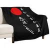 Bushido und Japanische Sonne (Weißer Text) Kuscheldecke Niedliches Karomuster Luxusmarke Luxuriöser Flanellstoff Decken