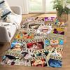 One Piece Luffy & Crew Pattern Printed Rug, Anime Style Home Decor, Anti-slip & Stain-resistant Carpet for Bedroom & Living Room