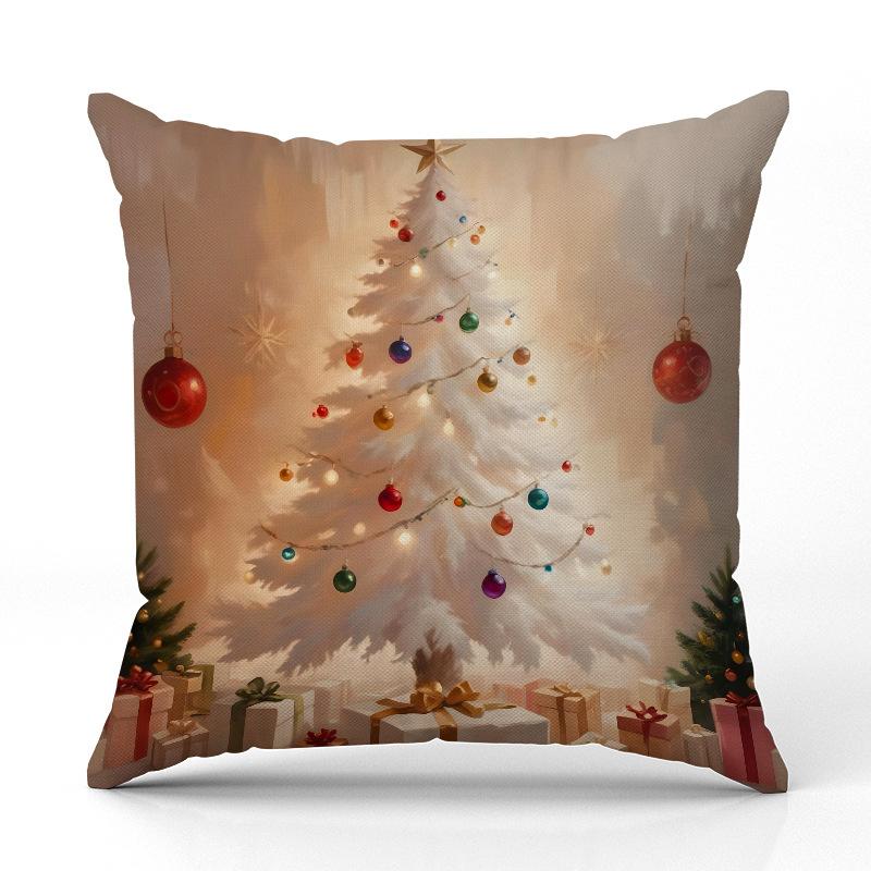 

Новая белая наволочка на подушку снеговик Рождественская льняная наволочка с принтом праздничное украшение комнаты дивана наволочка