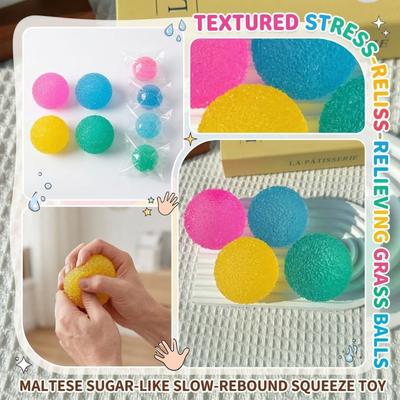 Textured Stress Relief Ball, Squeezeable Slow Grass Ball, Maltose Adult Stress Relief Ball, Random Color.