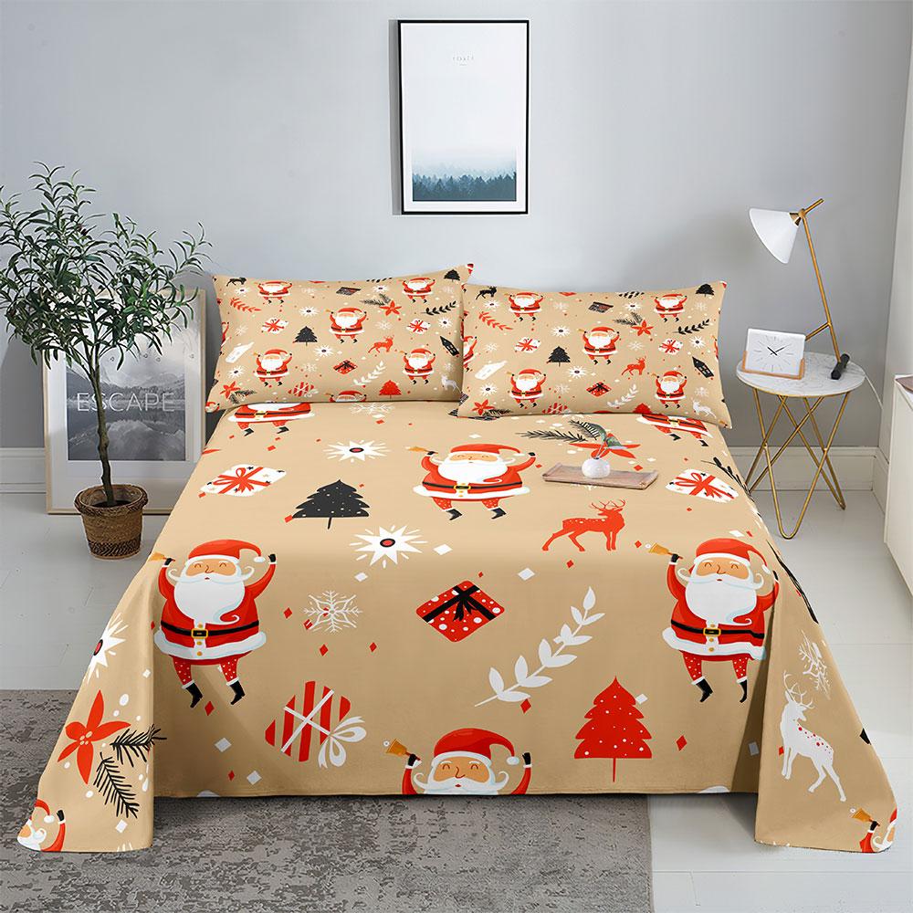 Julesengesett og putevar Sengetøy Laken Dynetrekk King Queen Size for enkeltdobbeltsenger 220x240 Twin Full Tynt Mykt