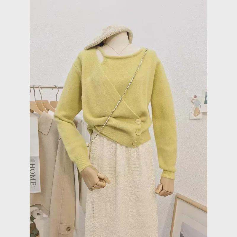 Korean Chic French-Inspired Knitted Two-Piece Sweater for Women’s Early Spring