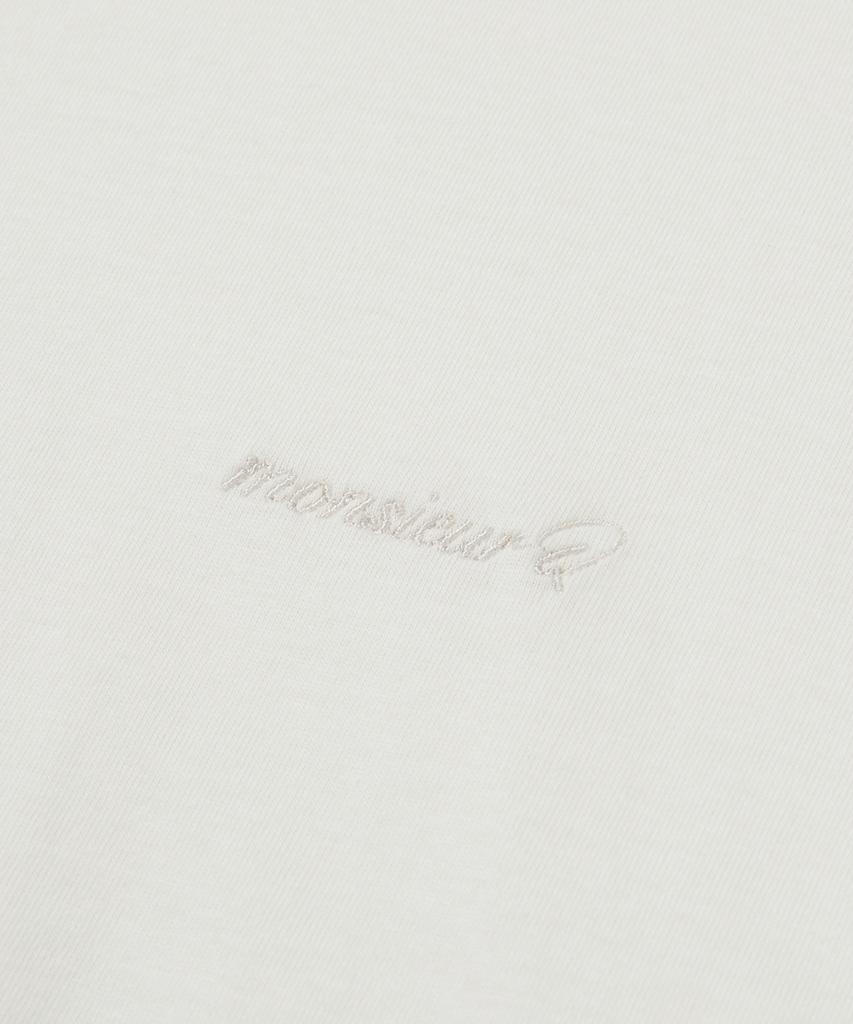 Kyuseu Silket Cotton Logo Short Sleeve T-Shirt - Cream