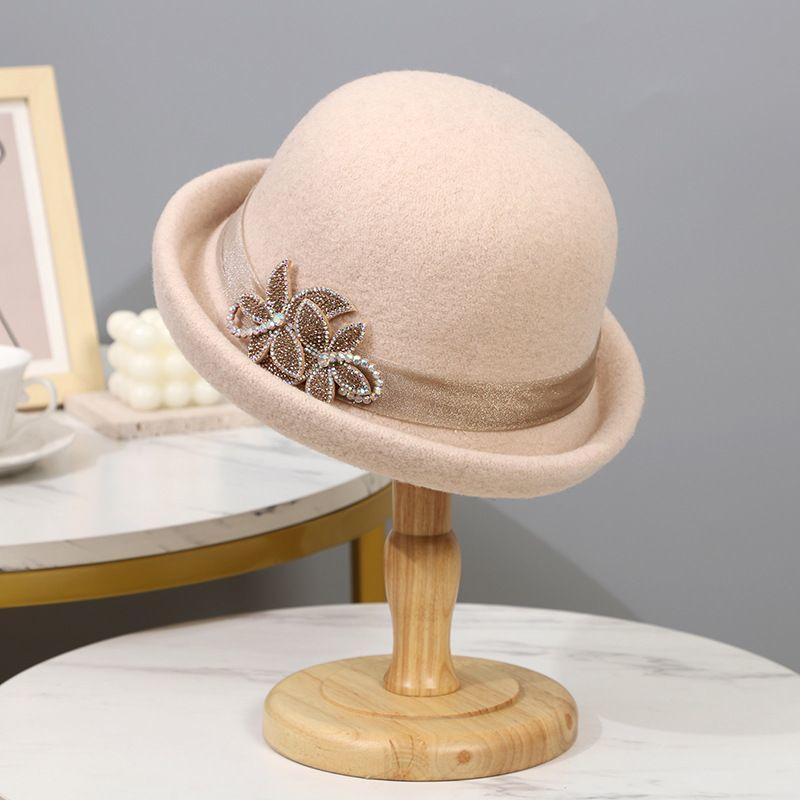 Hut Damen Herbst- und Wintermode Beckenhut Gestrickter Wollzylinder Mittelalterliche und ältere warme Bucket Hat