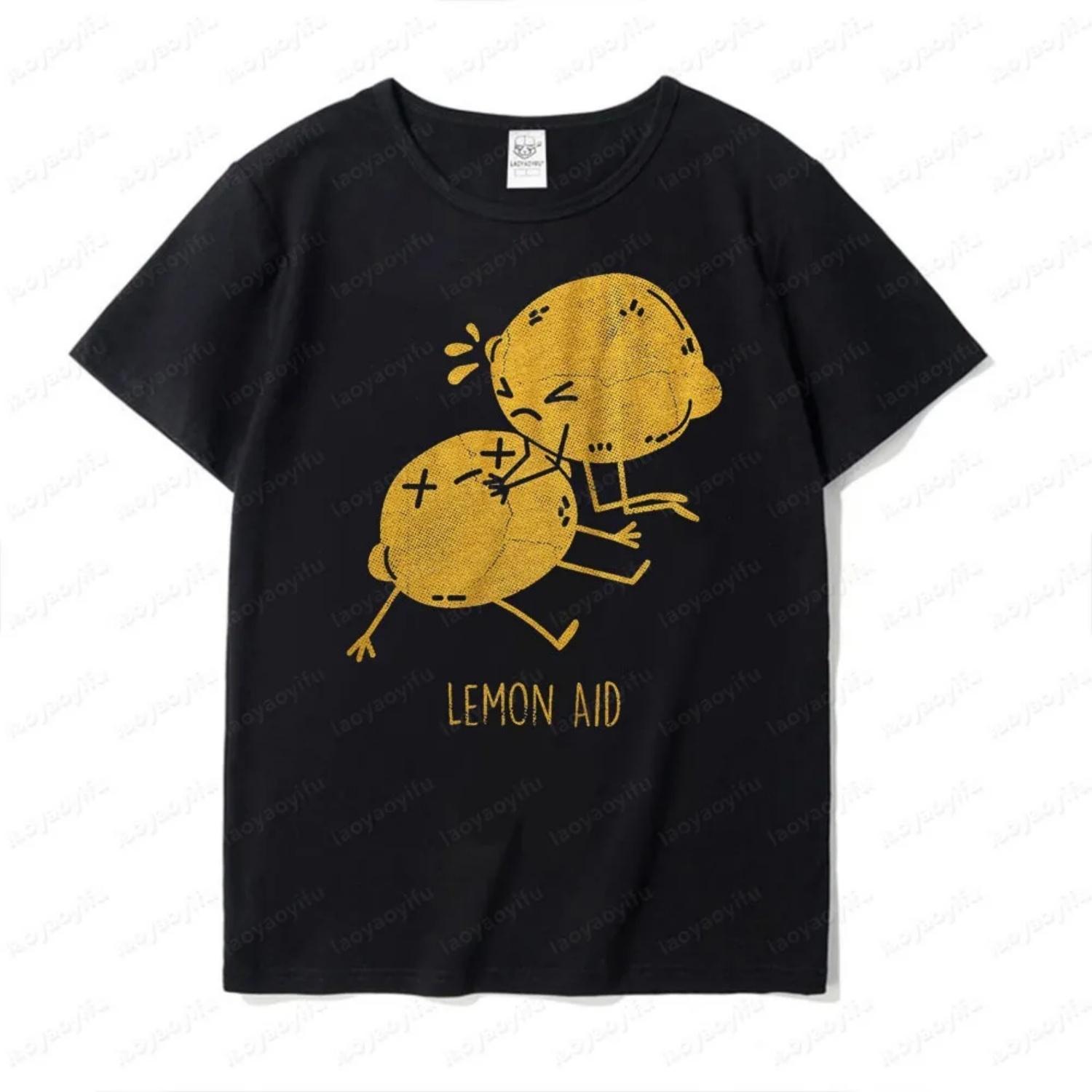 Interesting Lemon Rescue Lemon Aid T-shirt Men Women Universal Casual Crewneck Tshirt Fashionable Printed Summer Short Sleeve S