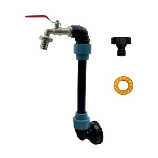 IBC 3/4" Outlet Tap IBC Adapter for 1000L Rainwater Tank Tap Stopcock with 25cm Extension Tube IBC